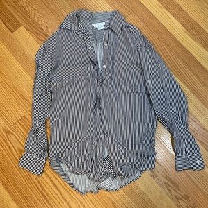 New Tracy M silk striped blouse top shirt